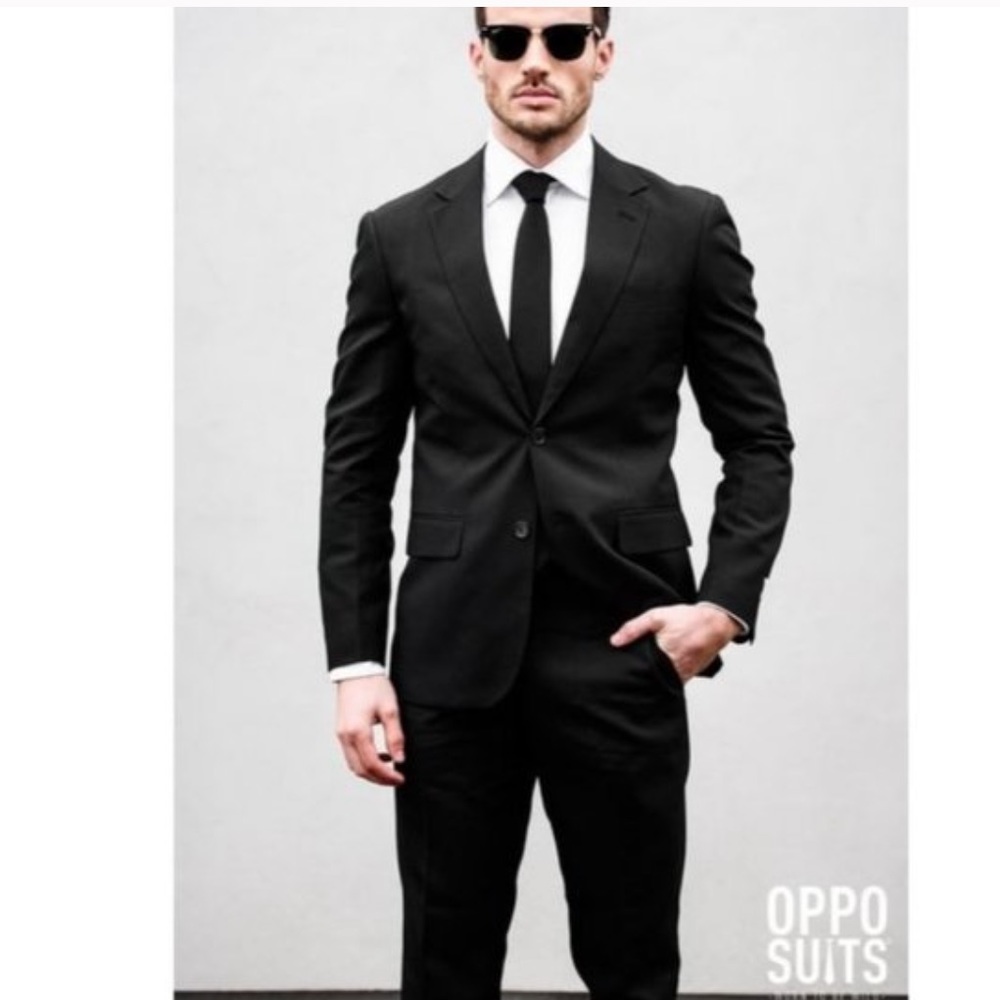OppoSuits Black Knight Suit Men’s Black 42R NWT - Picture 3 of 4